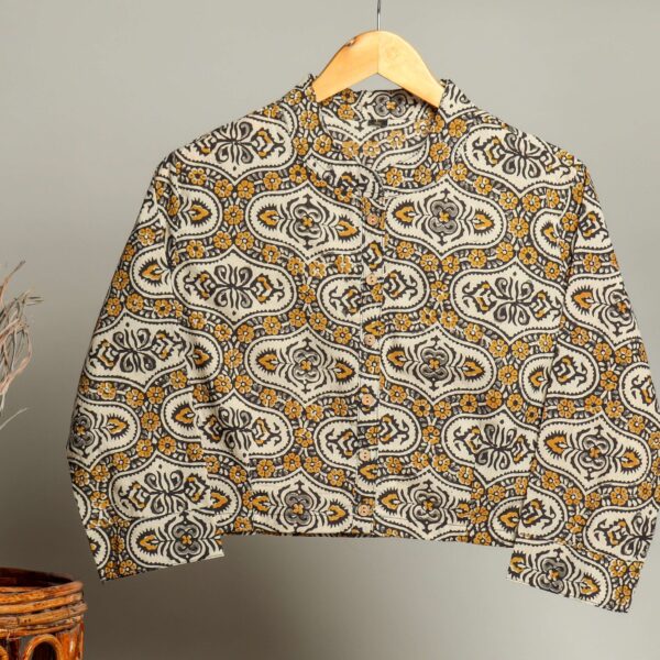 Handmade Block Print Cotton for Women ? Ethnic Floral Printed Top with Long Sleeves
